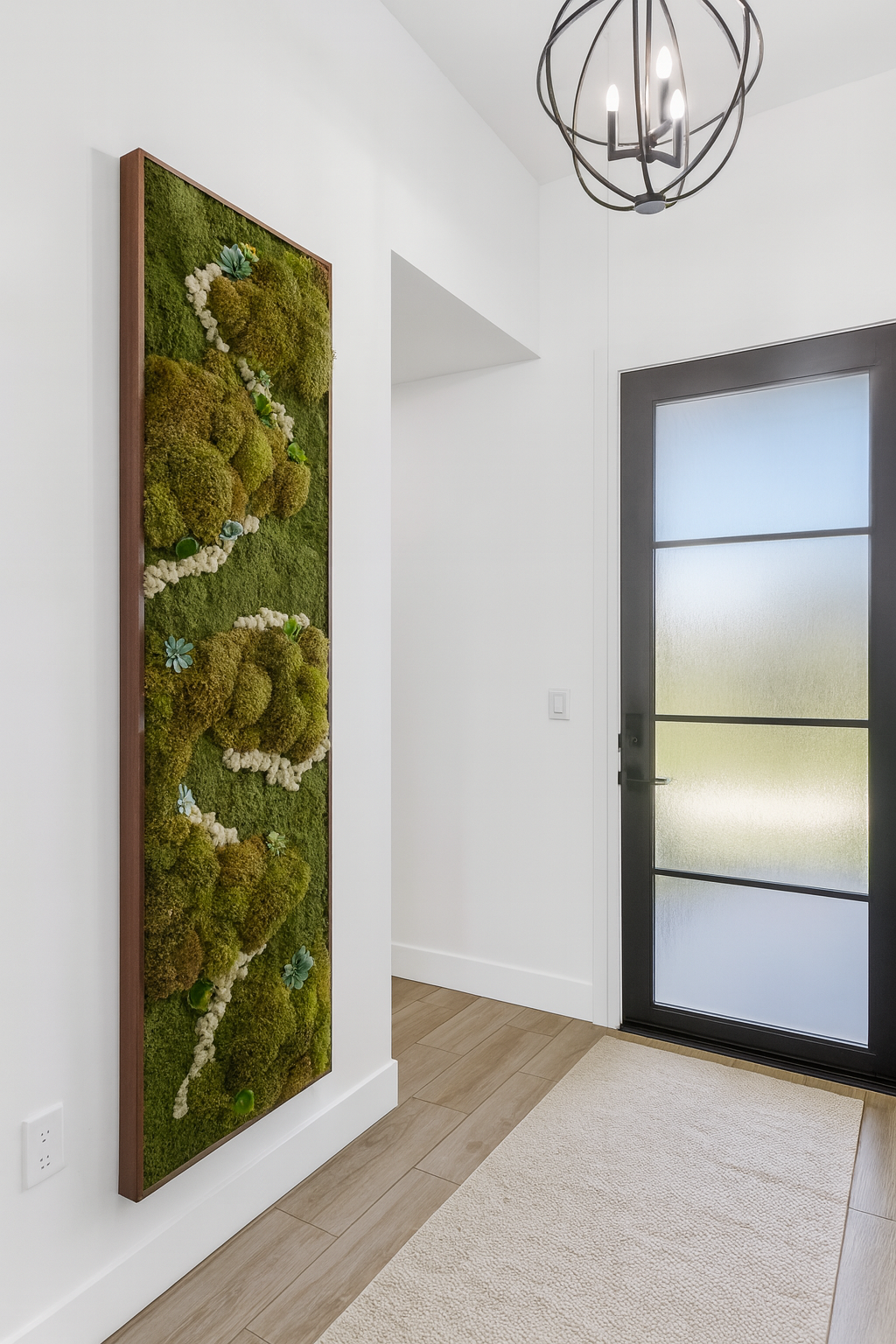 Newport Beach Succulent Accent Moss Art Frame (Once Piece)