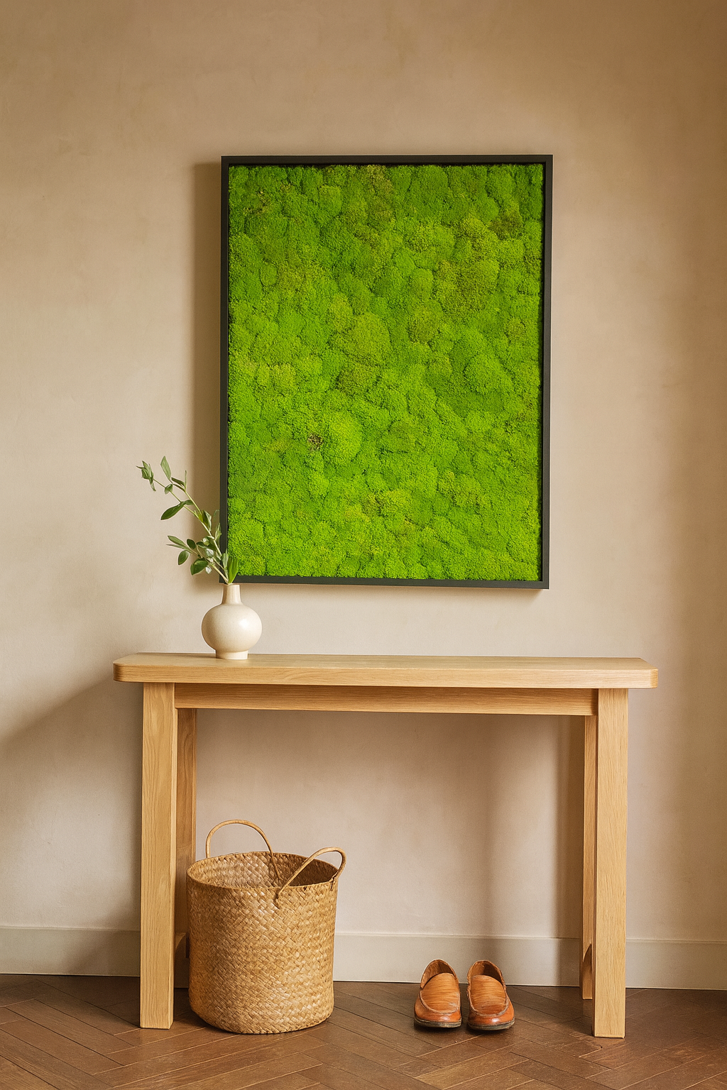 The Minimalist Mood Moss Art Frame (One Piece, Light Green)