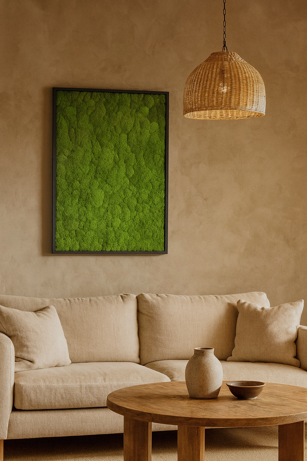 The Minimalist Mood Moss Art Frame (One Piece, Light Green)