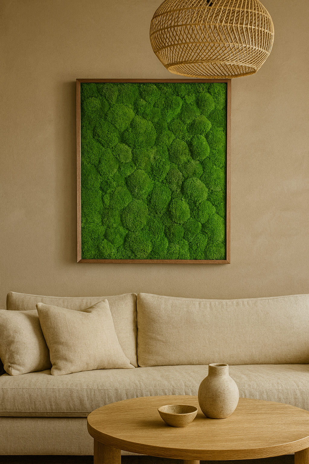 The Minimalist Mood Moss Art Frame (One Piece, Medium Green)