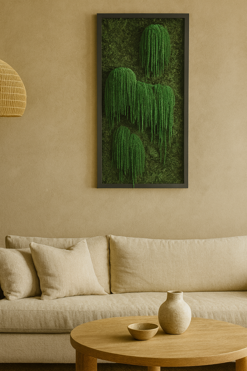 Willow Strands Moss Art Frame