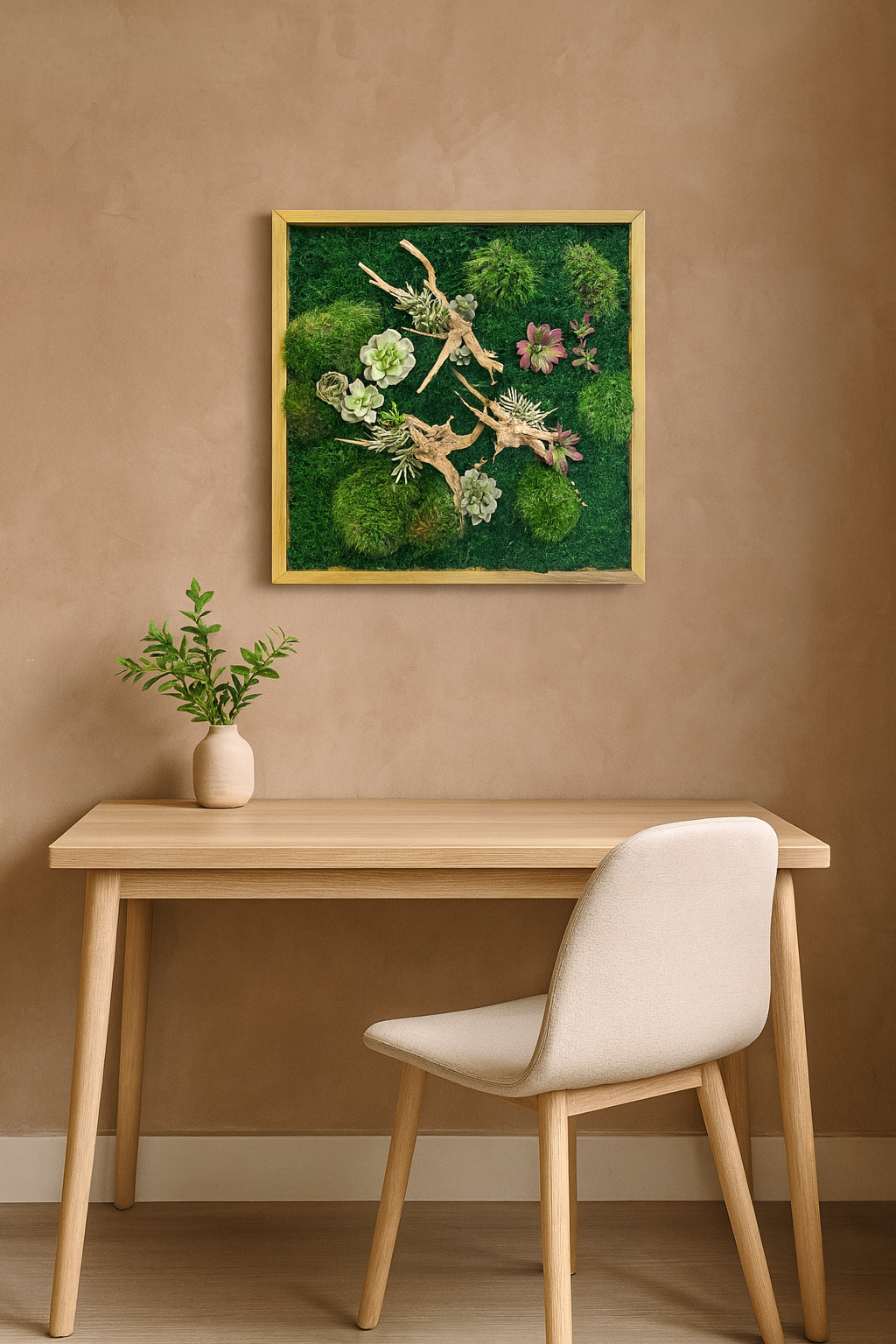 Vibrant Succulent Moss Art Frame