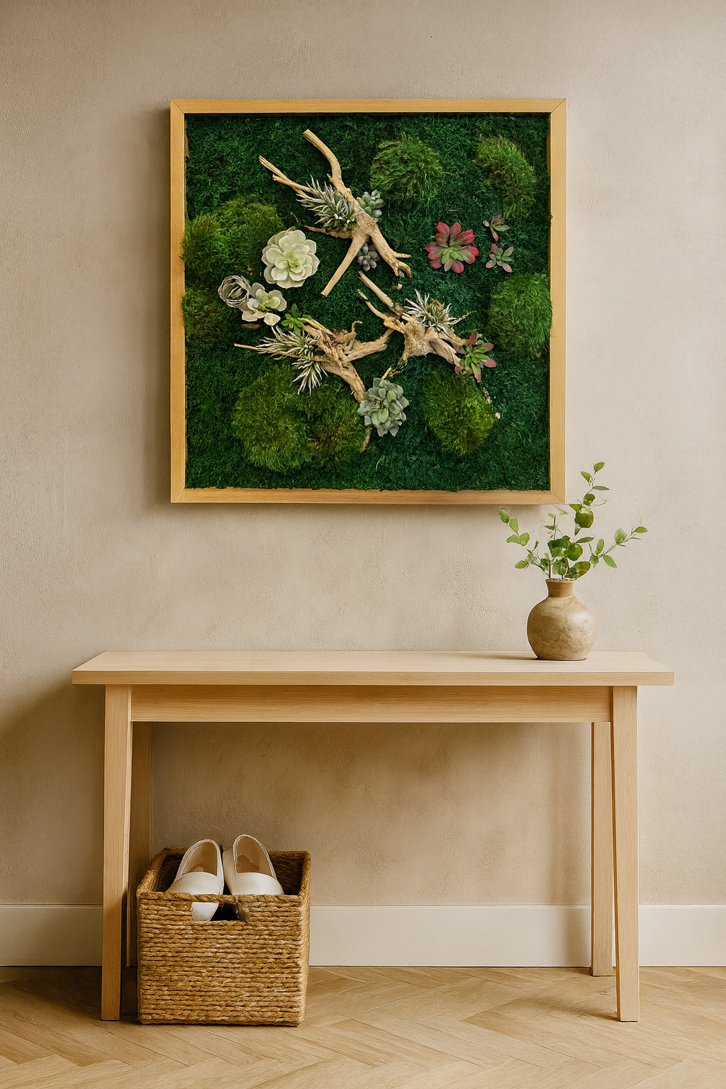Vibrant Succulent Moss Art Frame