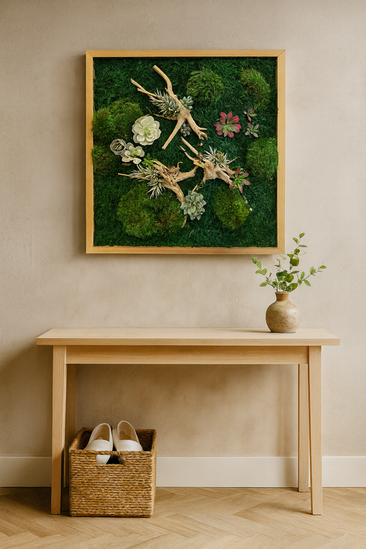 Vibrant Succulent Moss Art Frame