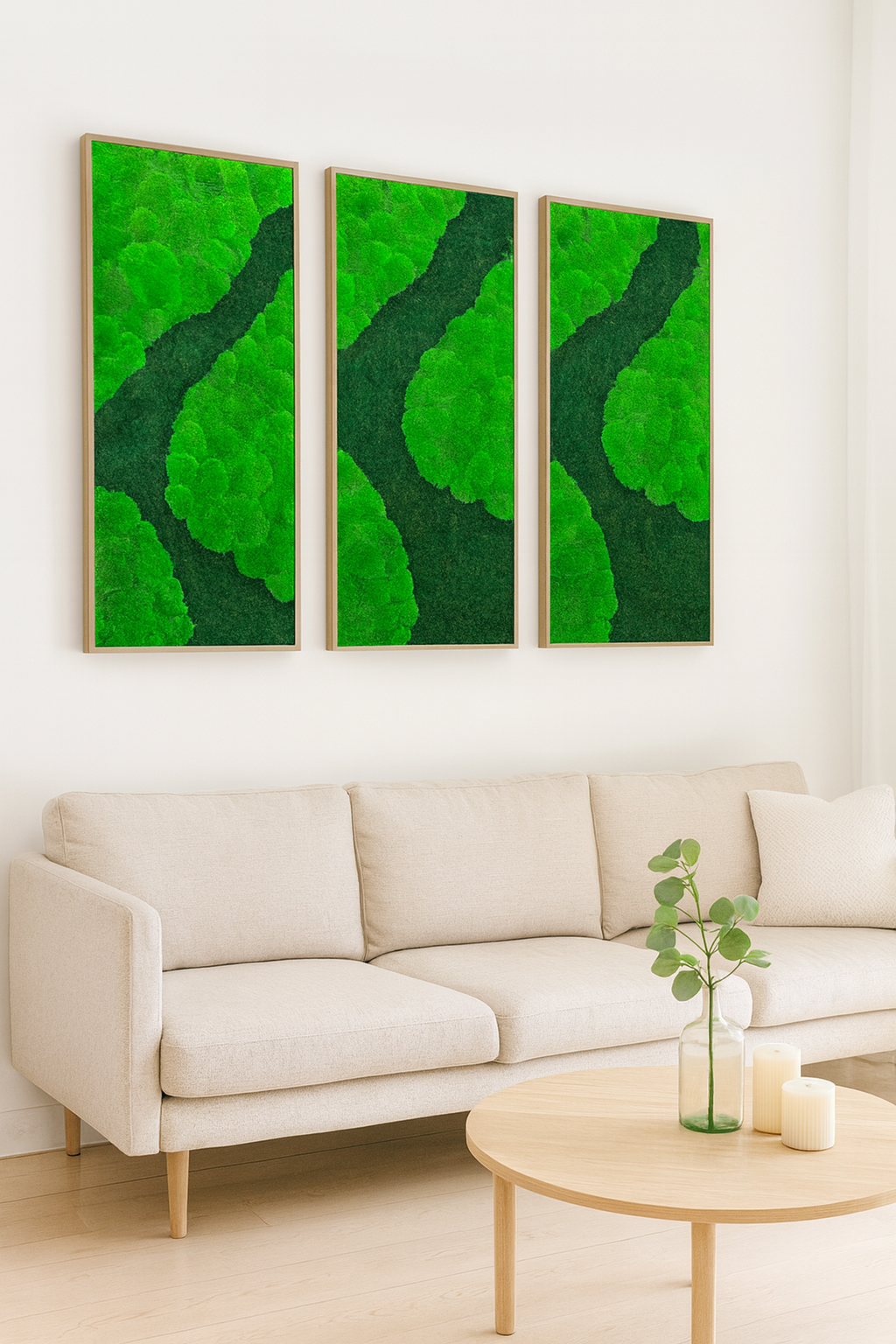 Aerial Forest Moss Art Frame (Medium Green)