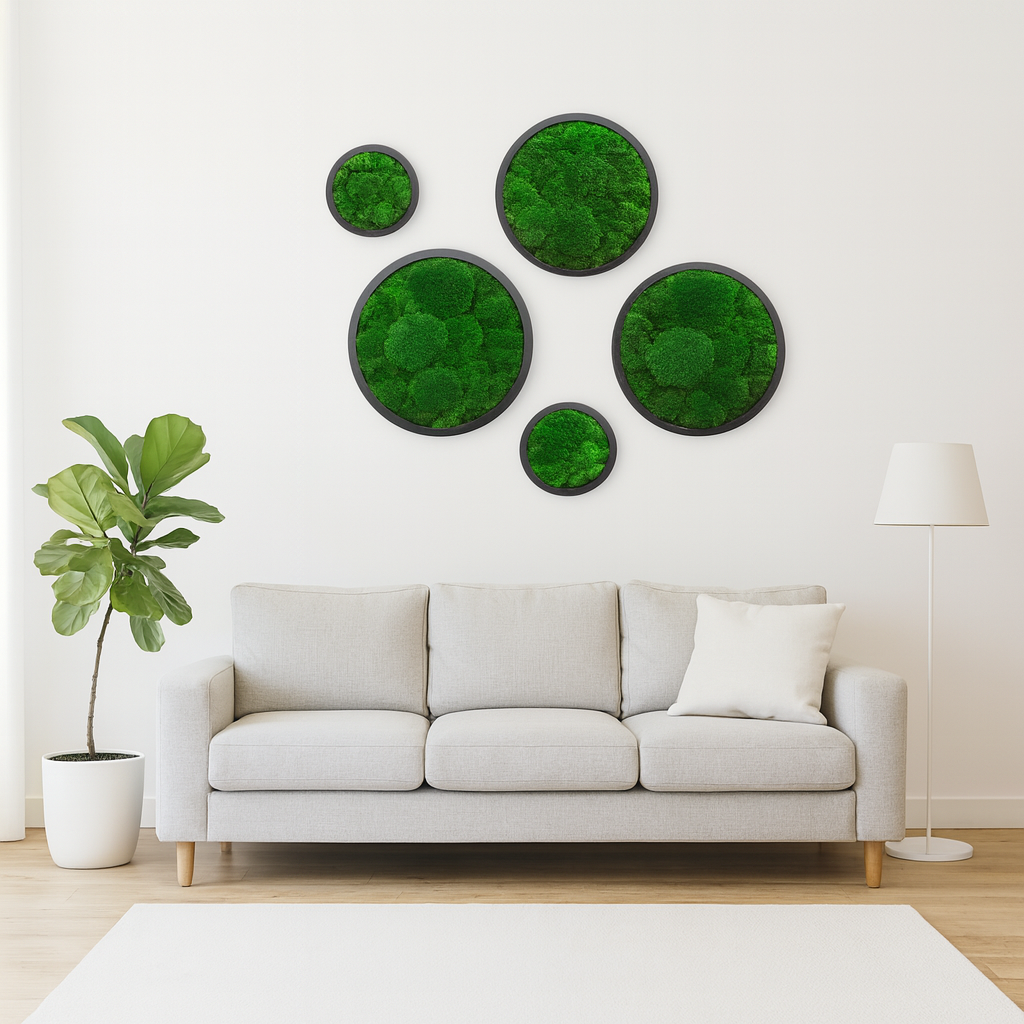 Nature’s Orbit Circle Moss Art Frame