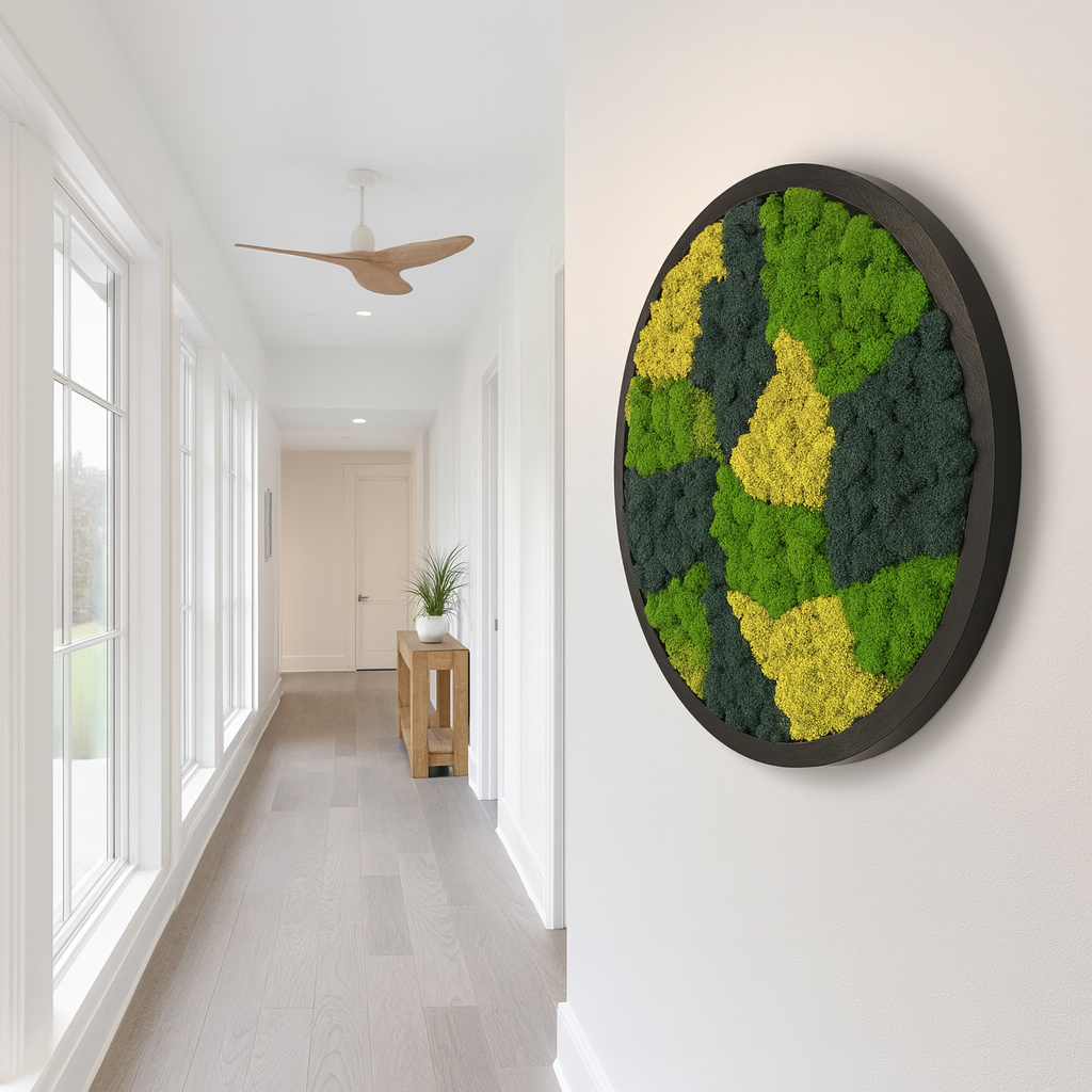 Biophilic Sphere Circle Moss Art Frame