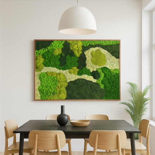 Evergreen Rivers Moss Art Frame