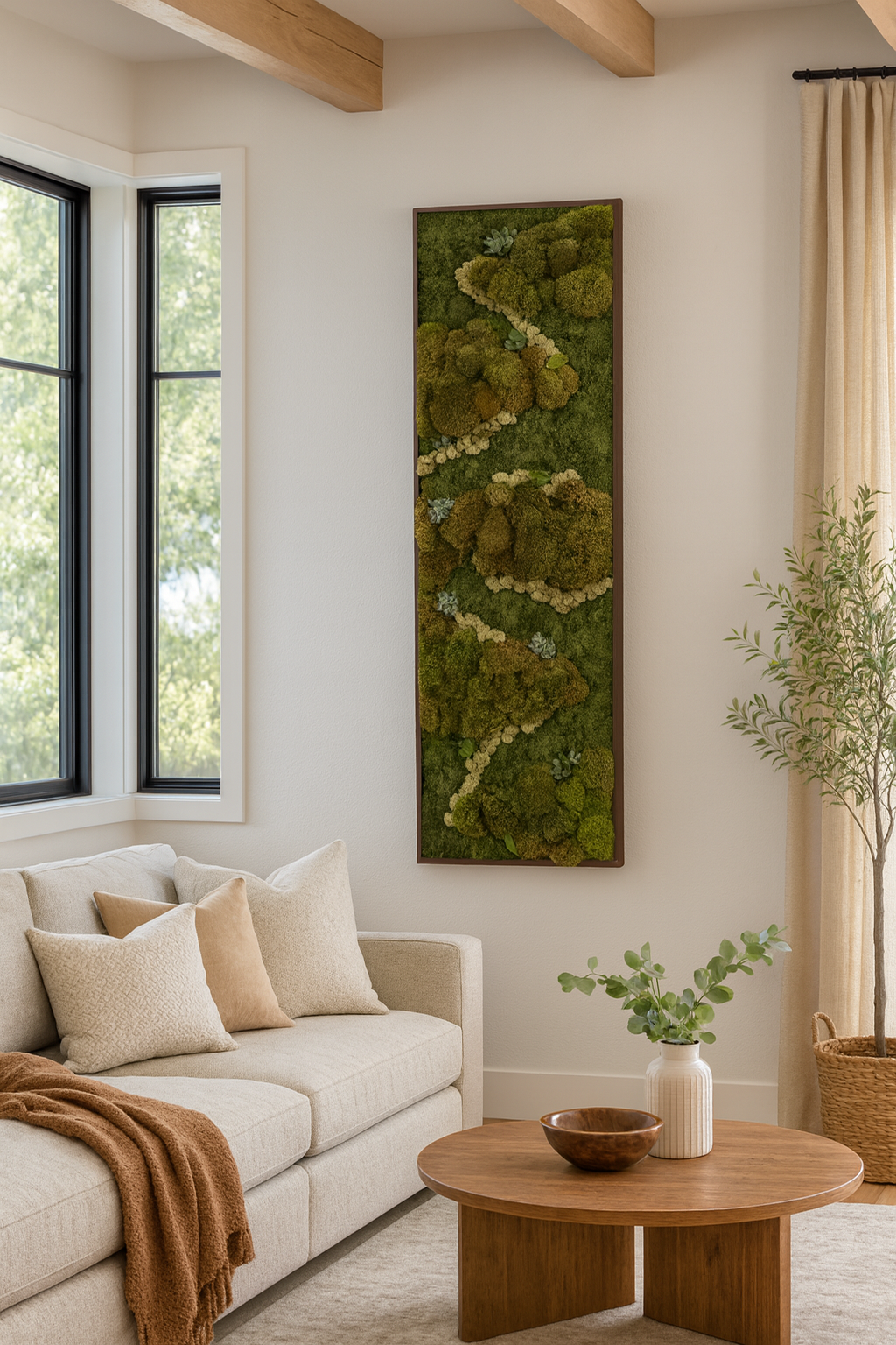 Corona Del Mar Succulent Accent Moss Art Frame (Once Piece)