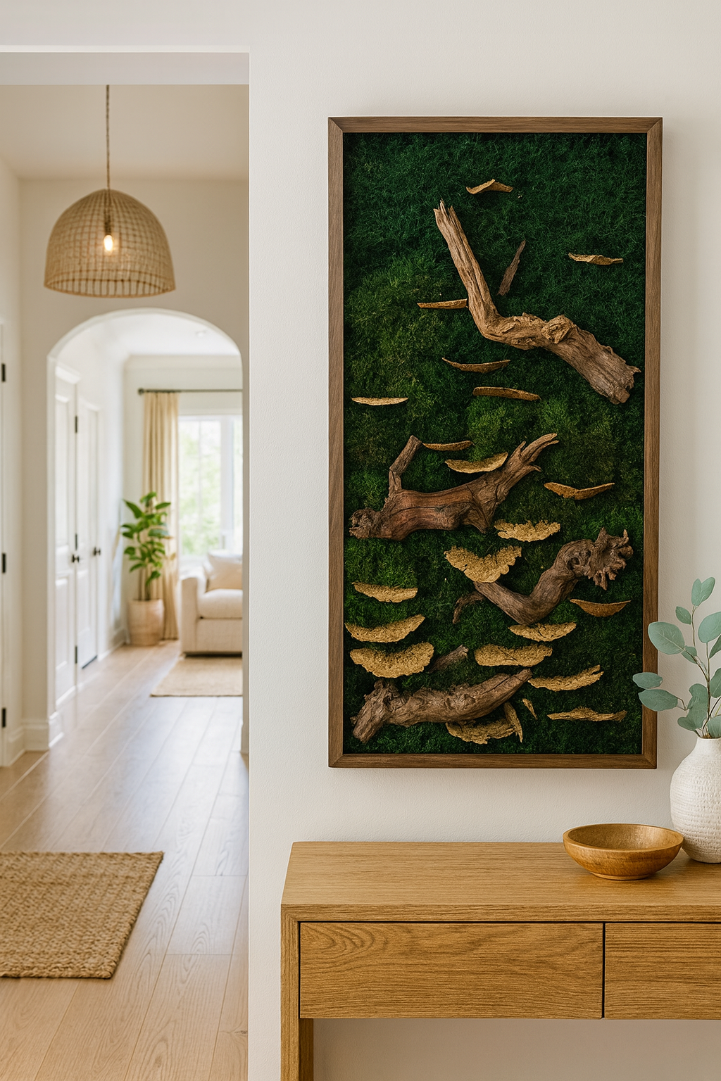 Foraged Mushroom Woodlands Moss Art Frame