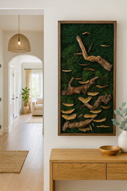 Foraged Mushroom Woodlands Moss Art Frame