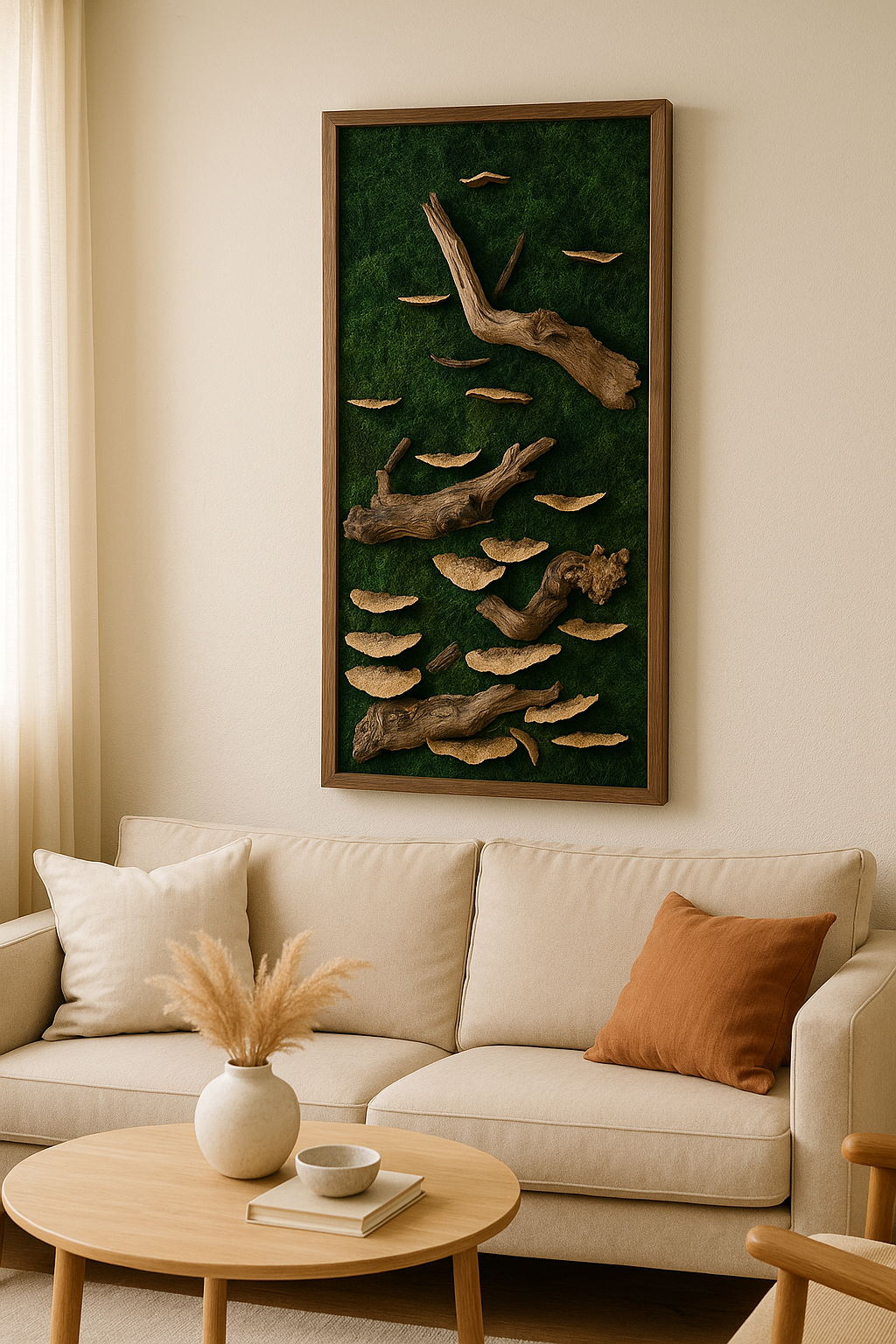 Foraged Mushroom Woodlands Moss Art Frame