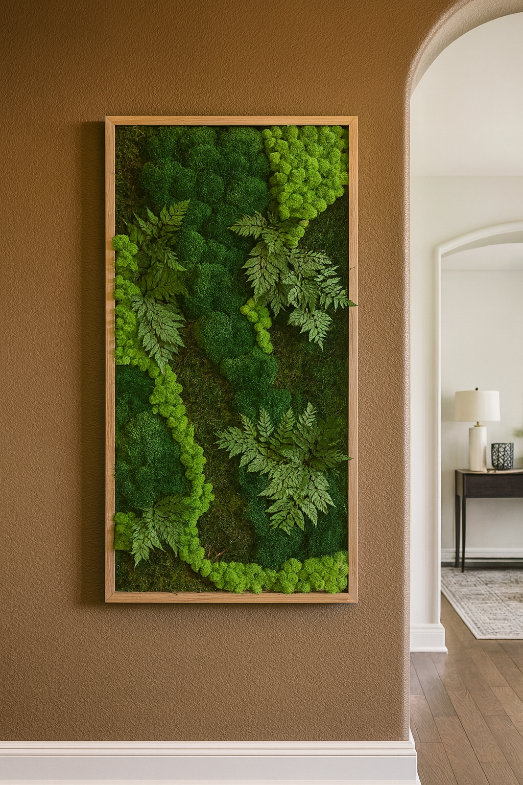 The Greenery with Leaves Moss Art Frame