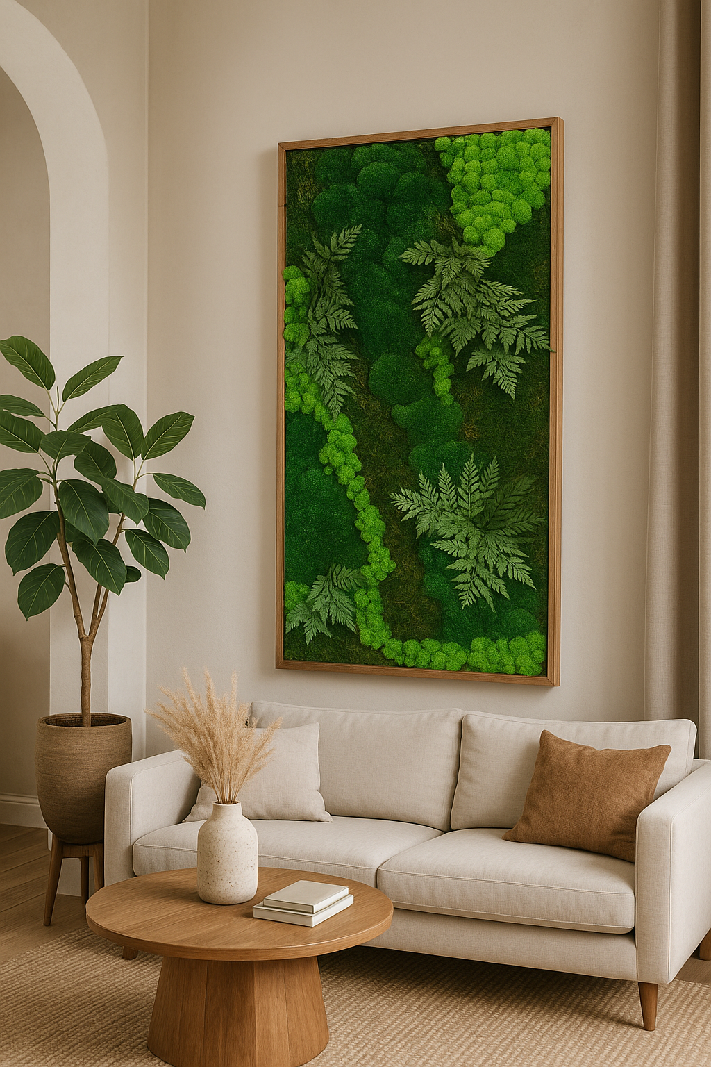 The Greenery with Leaves Moss Art Frame