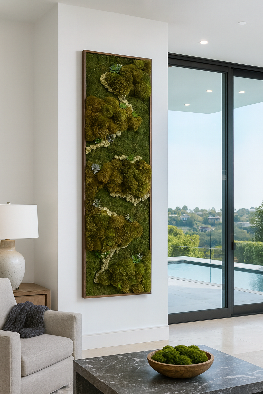 Corona Del Mar Succulent Accent Moss Art Frame (Once Piece)