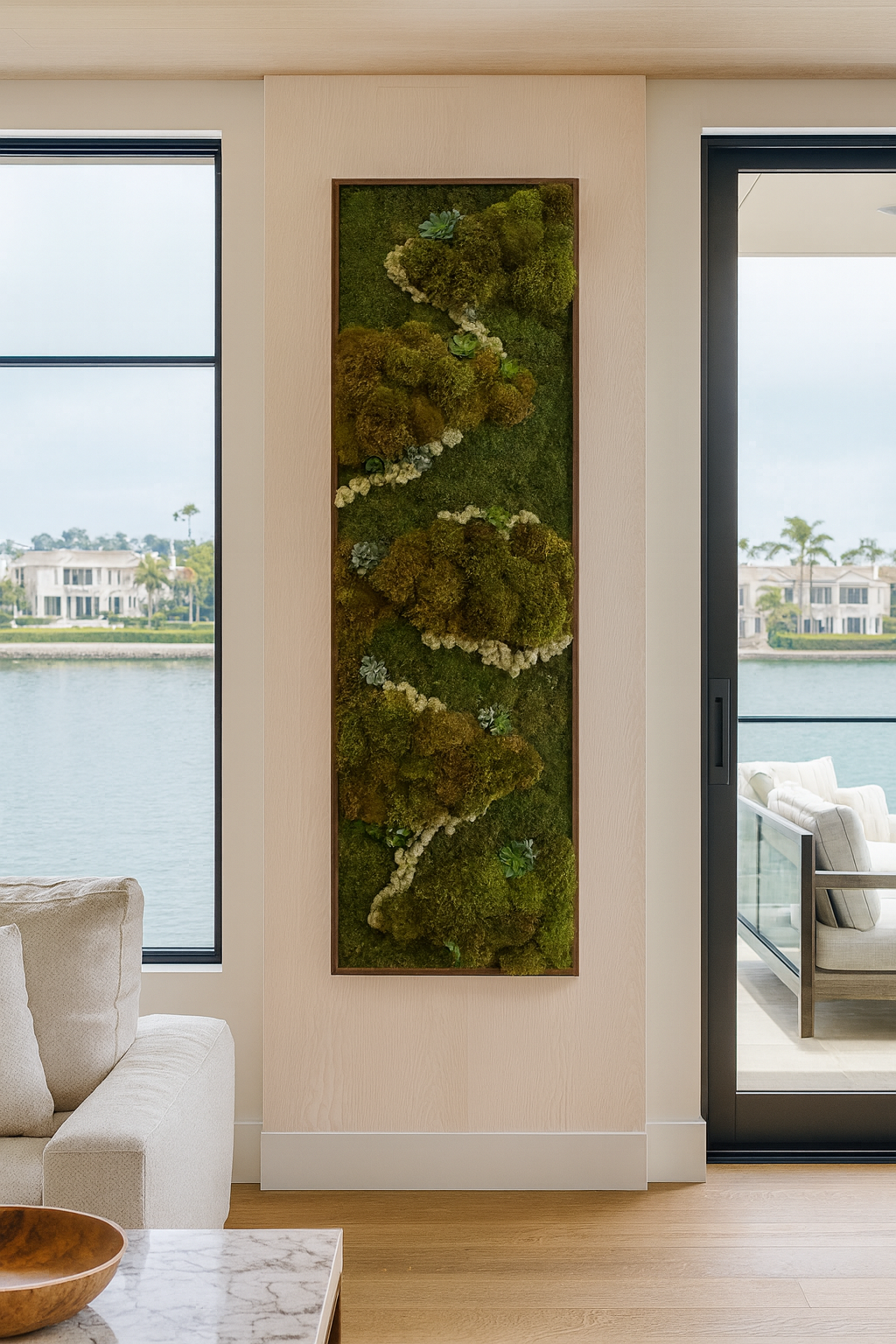 Corona Del Mar Succulent Accent Moss Art Frame (Once Piece)