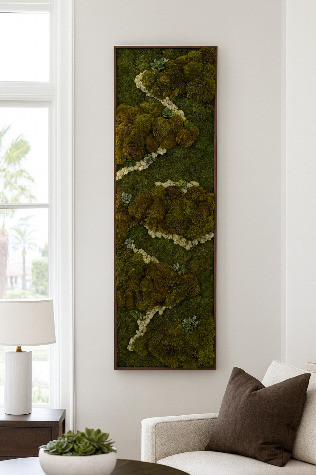 Corona Del Mar Succulent Accent Moss Art Frame (Once Piece)