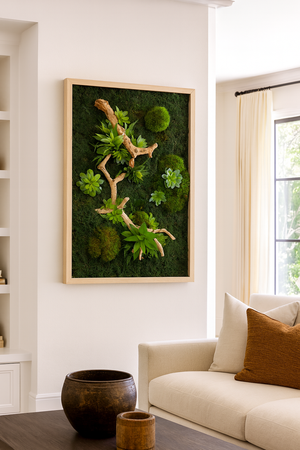 Desert Bloom Moss Art Frame
