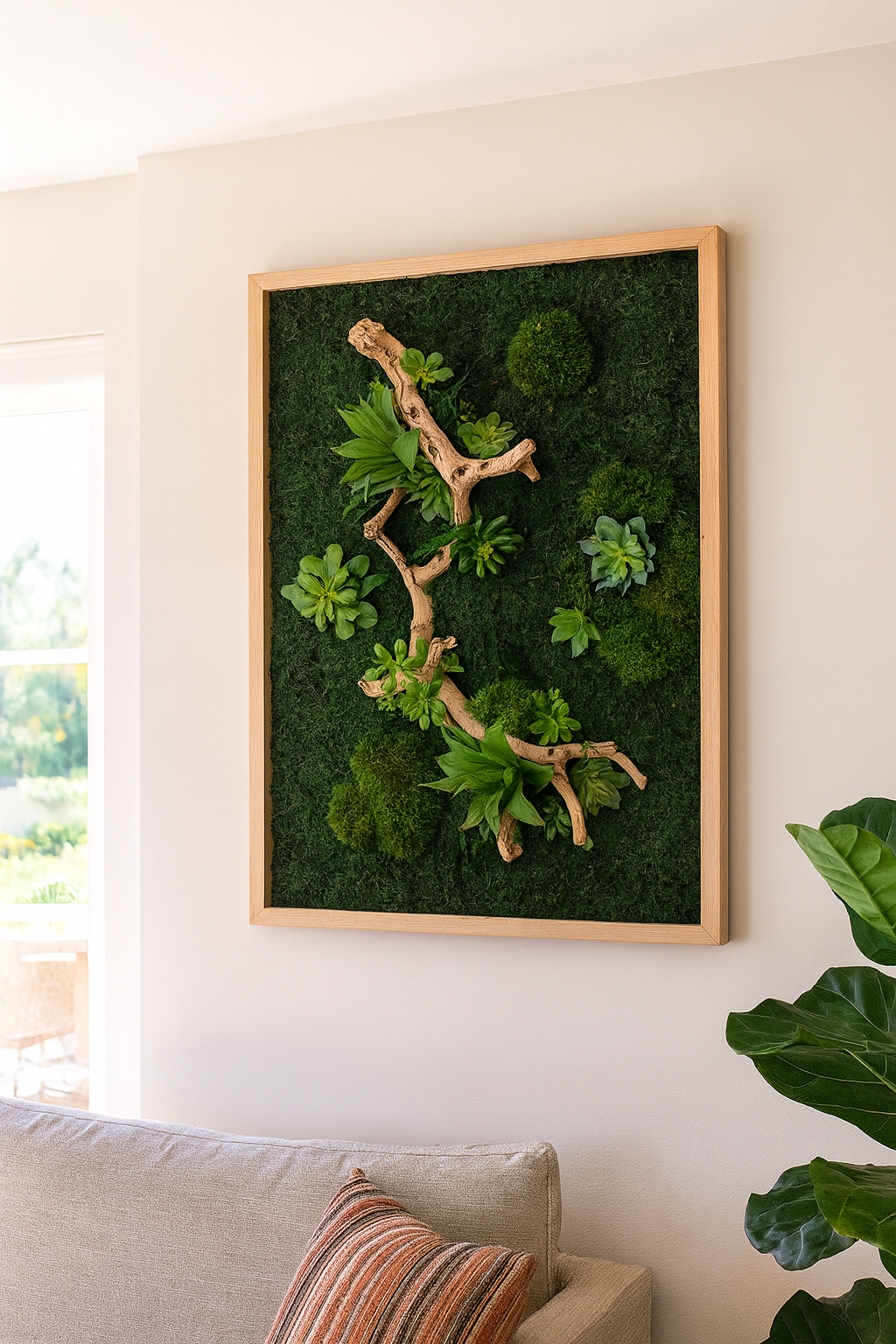 Desert Bloom Moss Art Frame