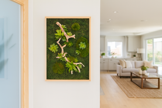 Desert Bloom Moss Art Frame