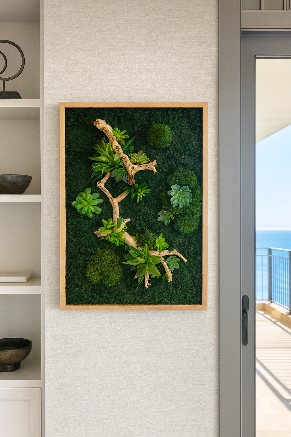 Desert Bloom Moss Art Frame
