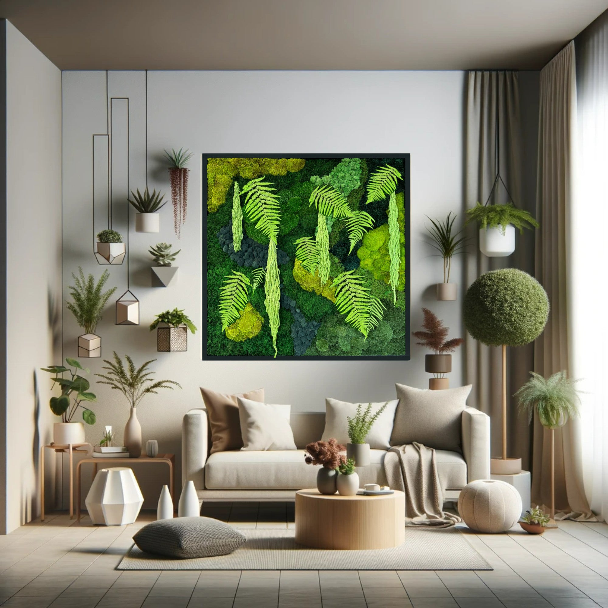 Framed Vertical Moss Wall Garden with Reindeer Moss in Shades of Green and Natural - 2 sizes hotsell and 5 frame color options