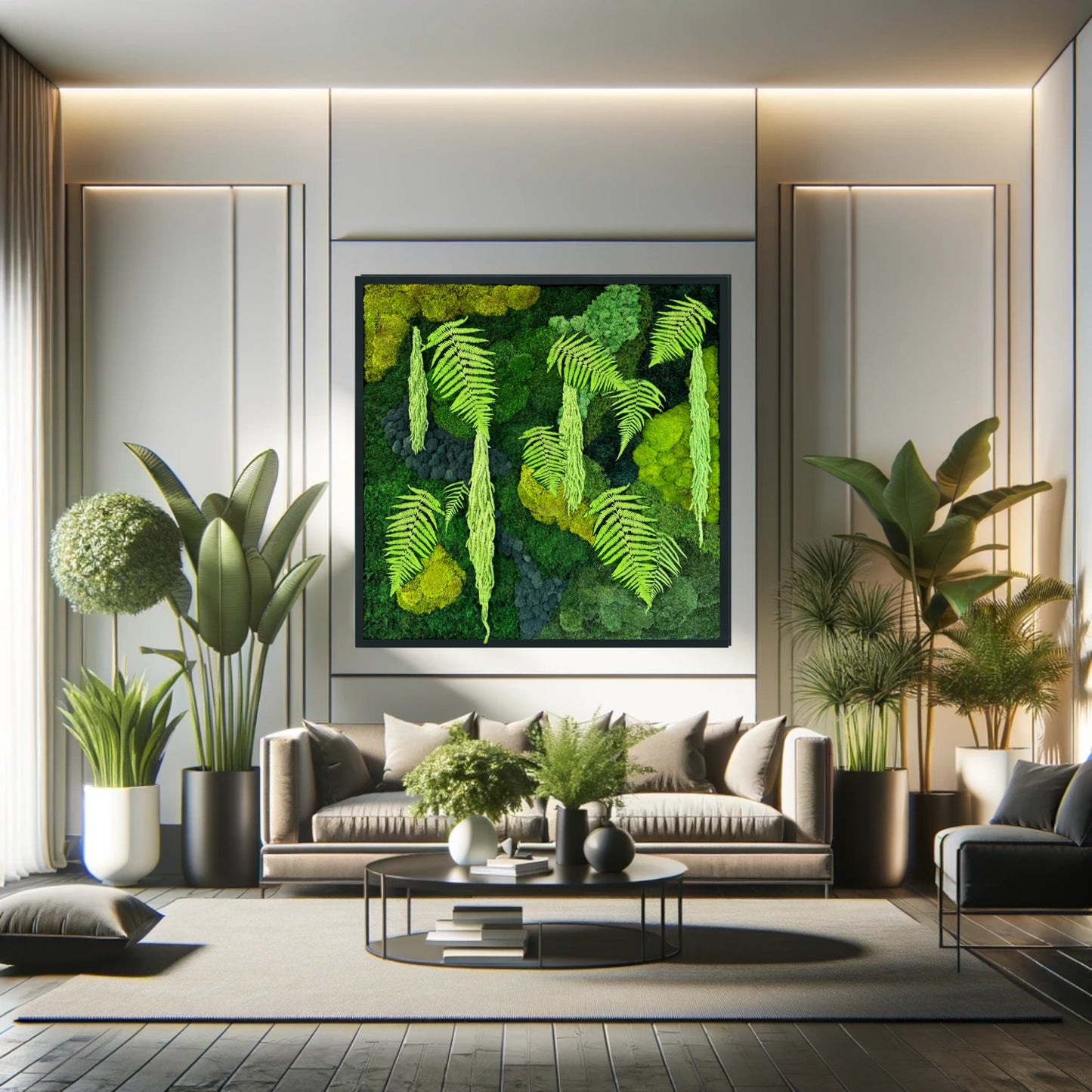 The Modern Contrast - Moss Wall Art Frame 42x42"