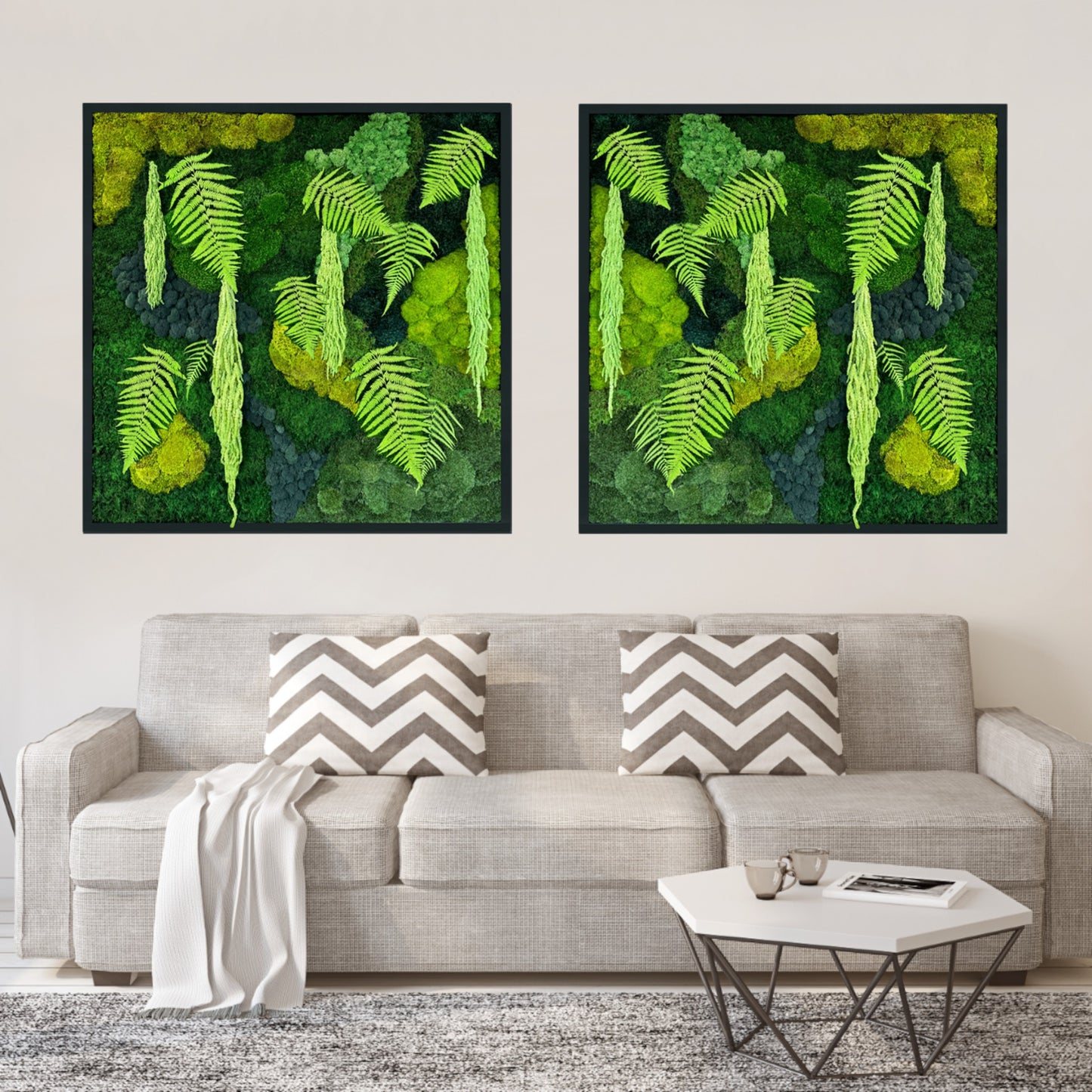 The Modern Contrast - Moss Wall Art Frame 42x42"