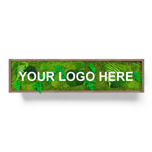 Custom Business Logo Moss Art Frame, Mood Moss & Fern Leaves