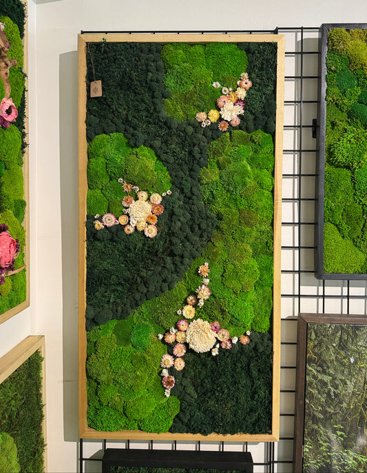24x48" Floral Interstellar Moss Art Frame: Ready to Ship