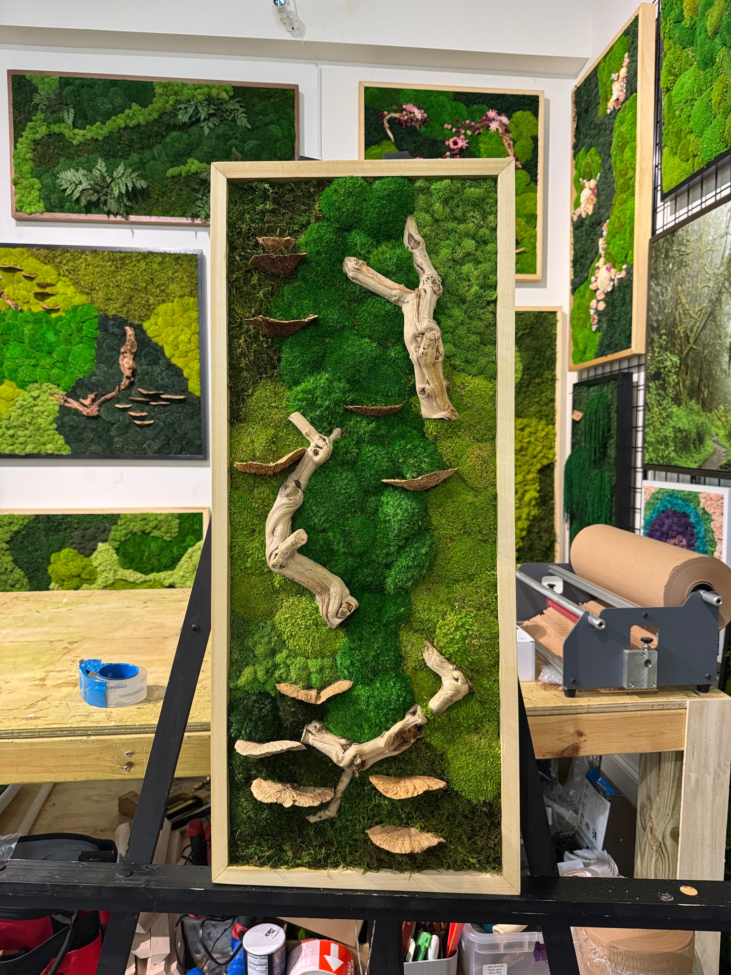 Light Drifted Woodlands Moss Art Frame (One Piece)