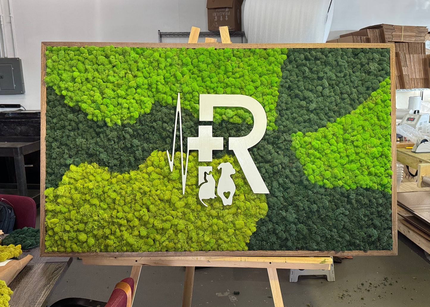 Custom Business Logo (Multi-Colored Reindeer Moss) Moss Art Frame