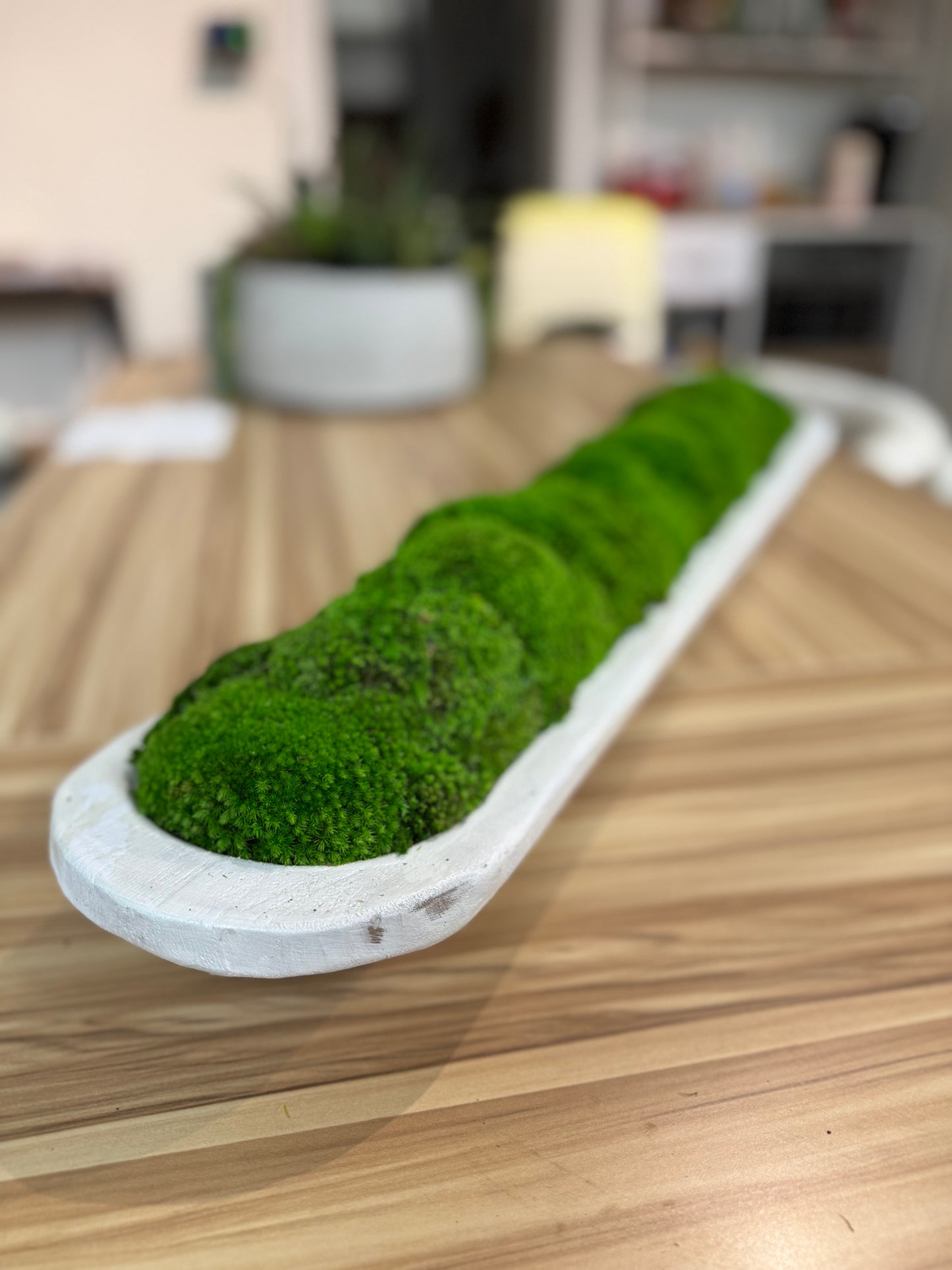 30" Moss Dough Bowl in White