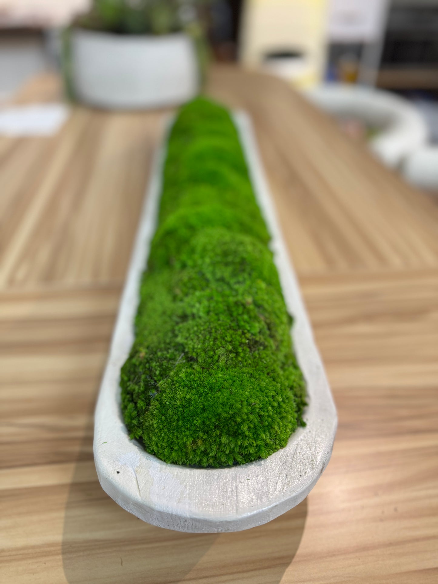 30" Moss Dough Bowl in White
