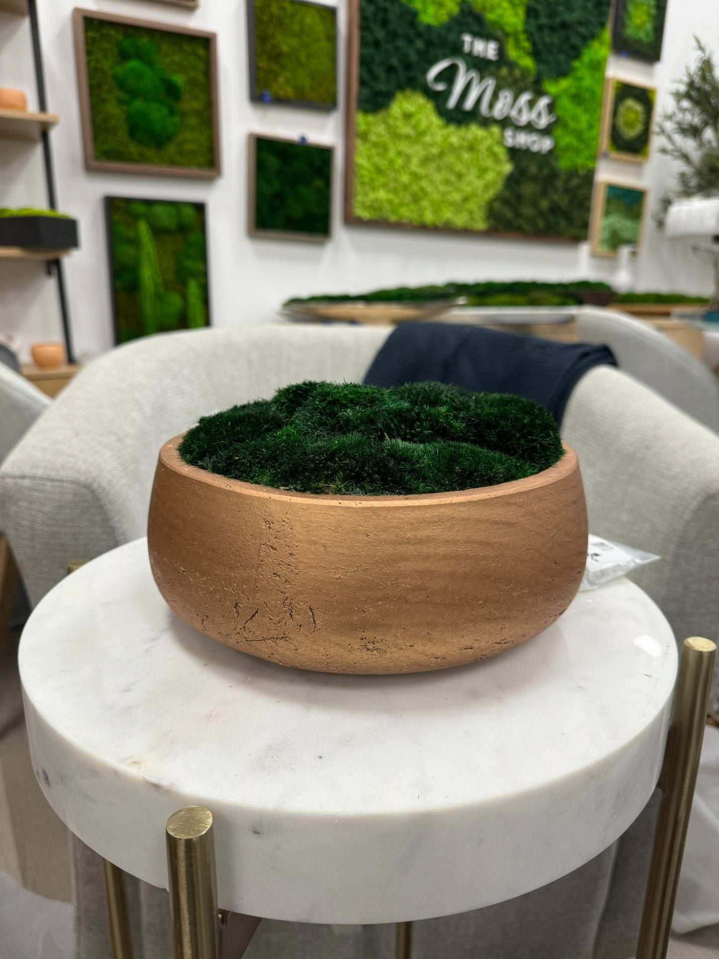 The Golden Copper Moss Bowl - Dark Green