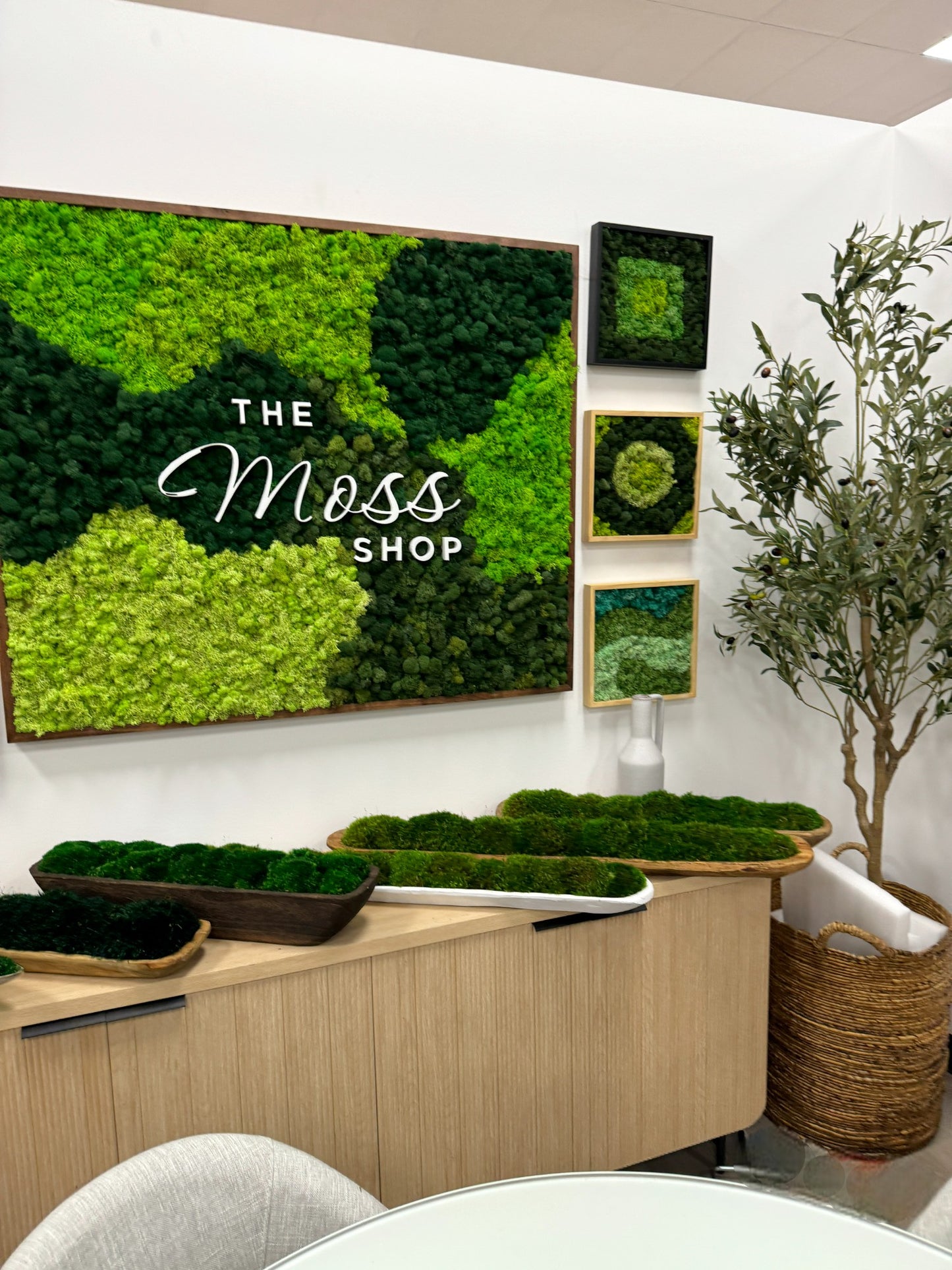 Custom Business Logo Moss Art Frame, Reindeer Moss