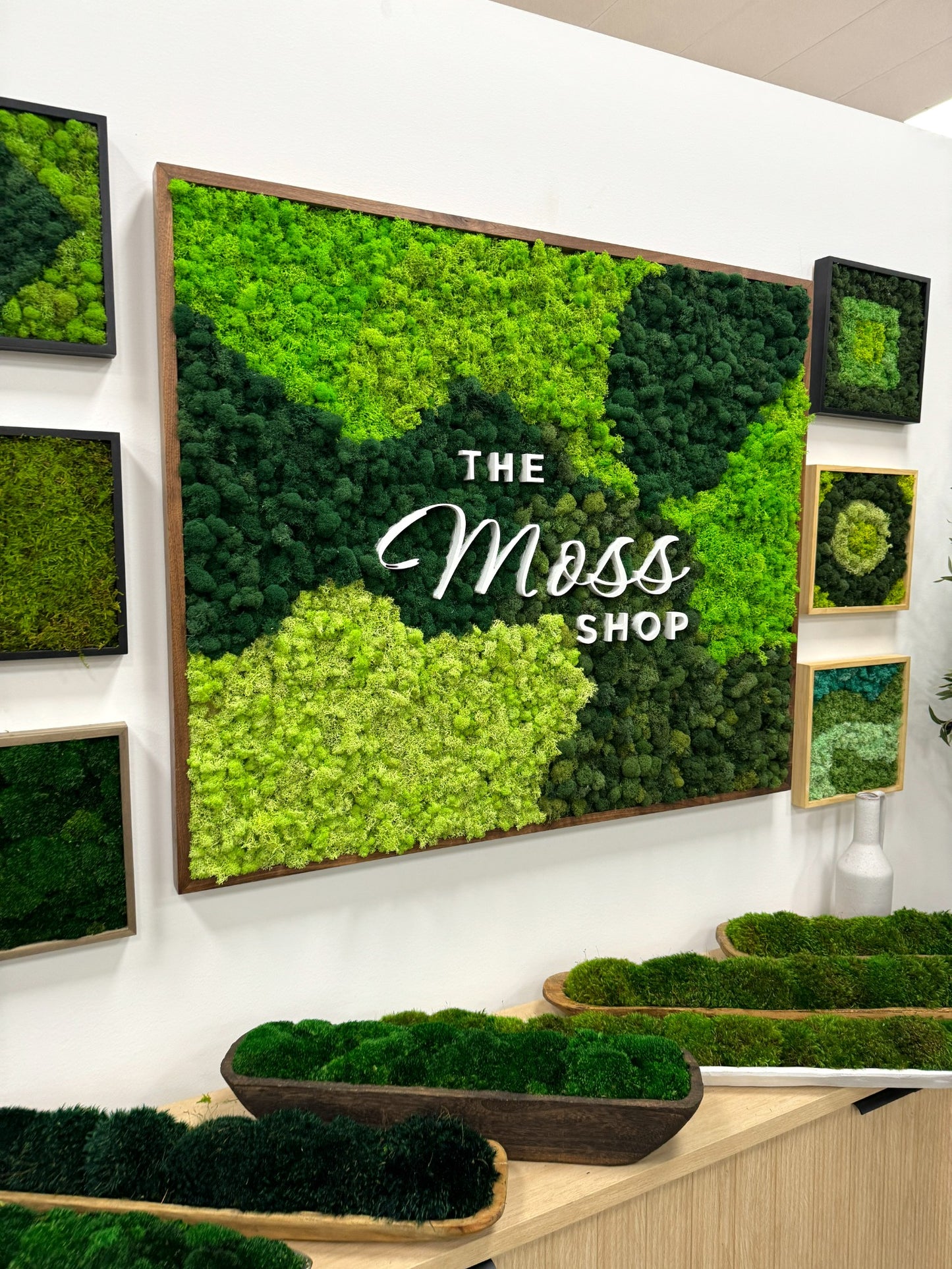 Custom Business Logo Moss Art Frame, Reindeer Moss