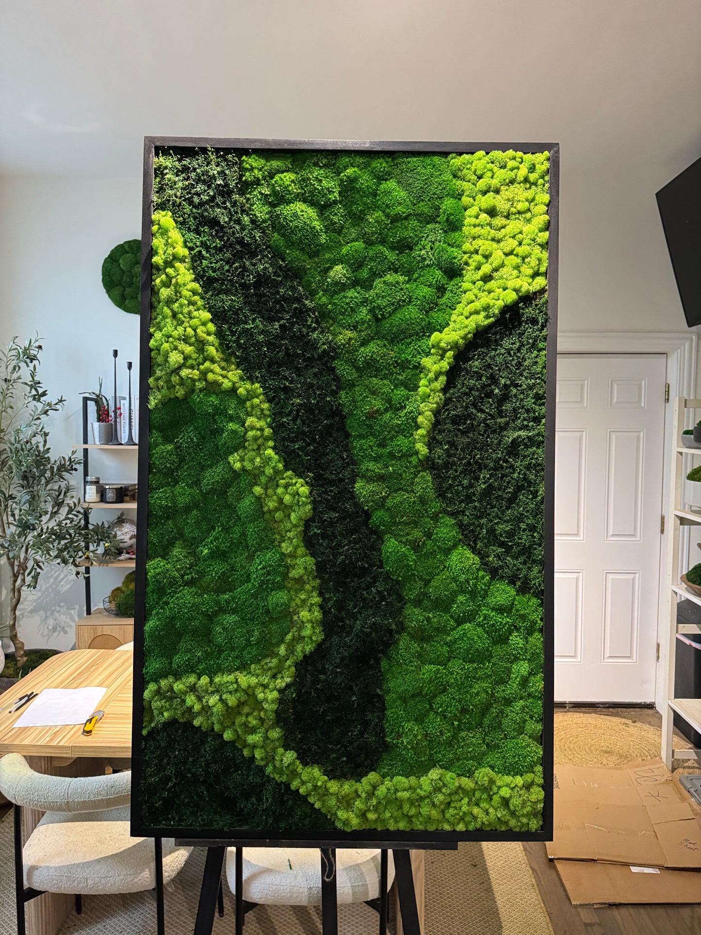 60x36" The Greenery Moss Art Frame: Ready to Ship