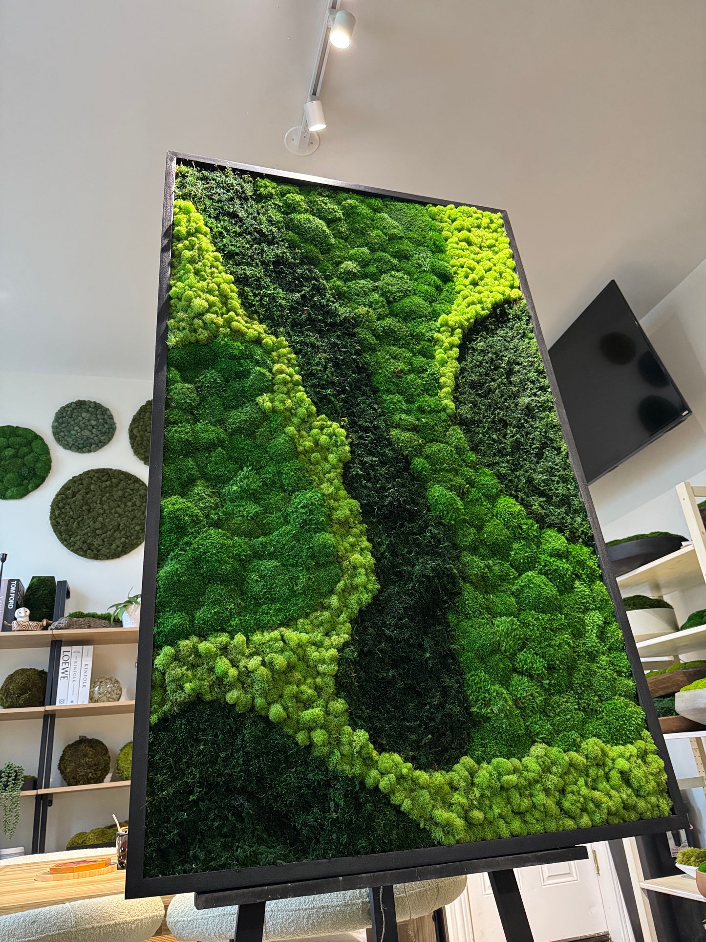 60x36" The Greenery Moss Art Frame: Ready to Ship