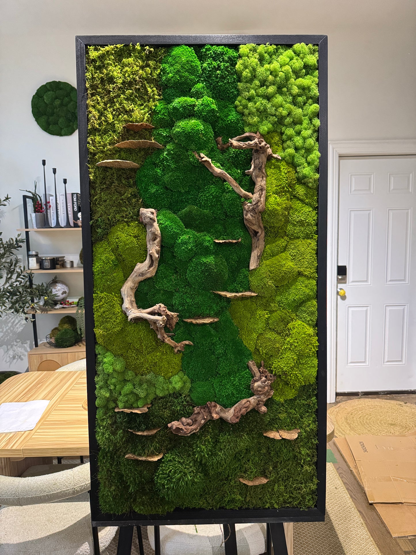48x24" Drifted Woods Moss Art Frame: Ready to Ship