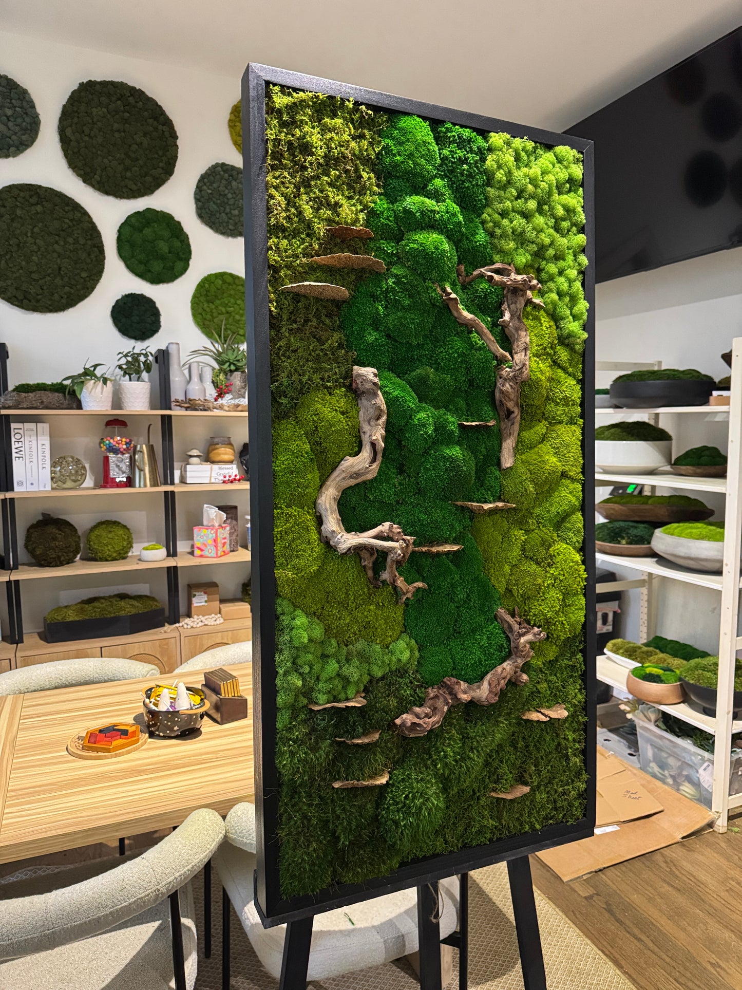 48x24" Drifted Woods Moss Art Frame: Ready to Ship