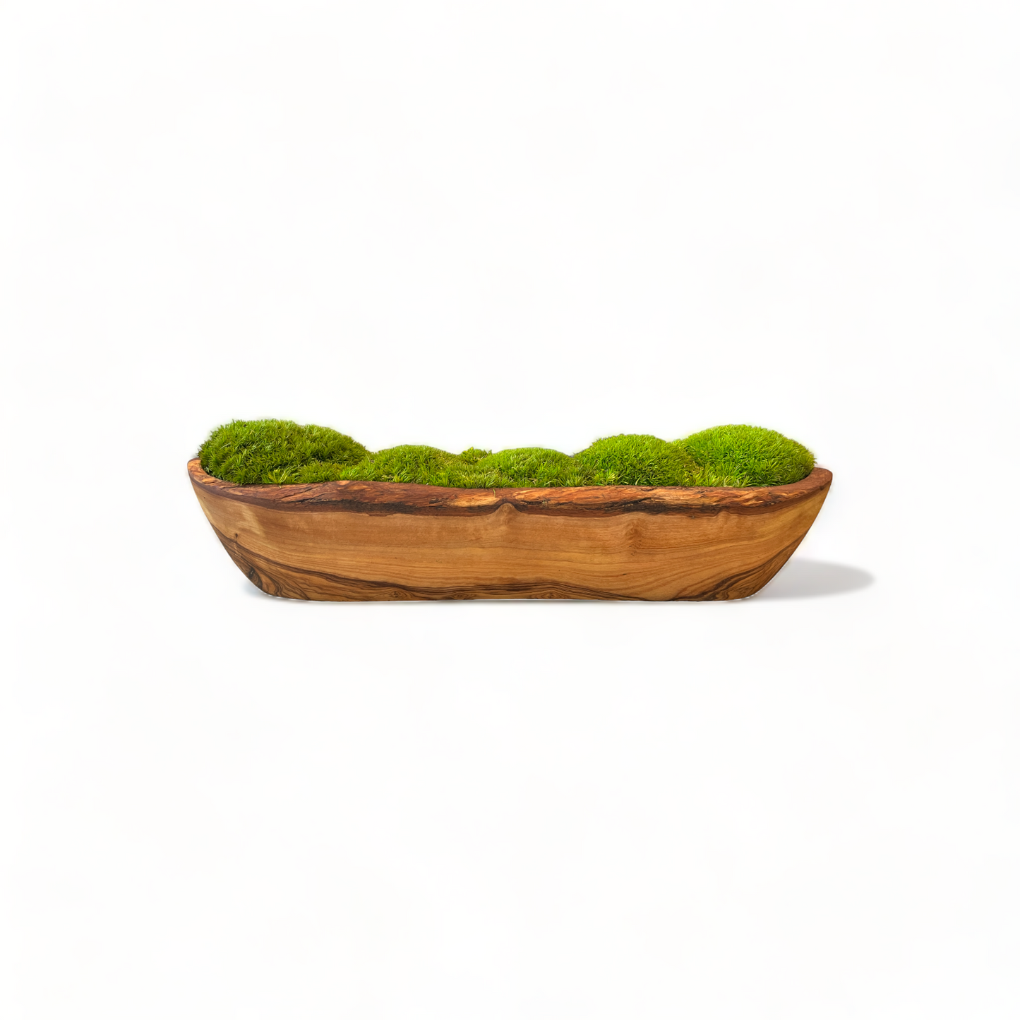 Olive Wood Moss Bowl 12" or 16" (Light Green)