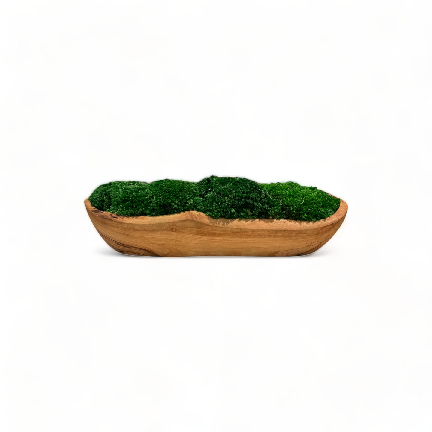 Olive Wood Moss Bowl 12" or 16" (Dark Green)