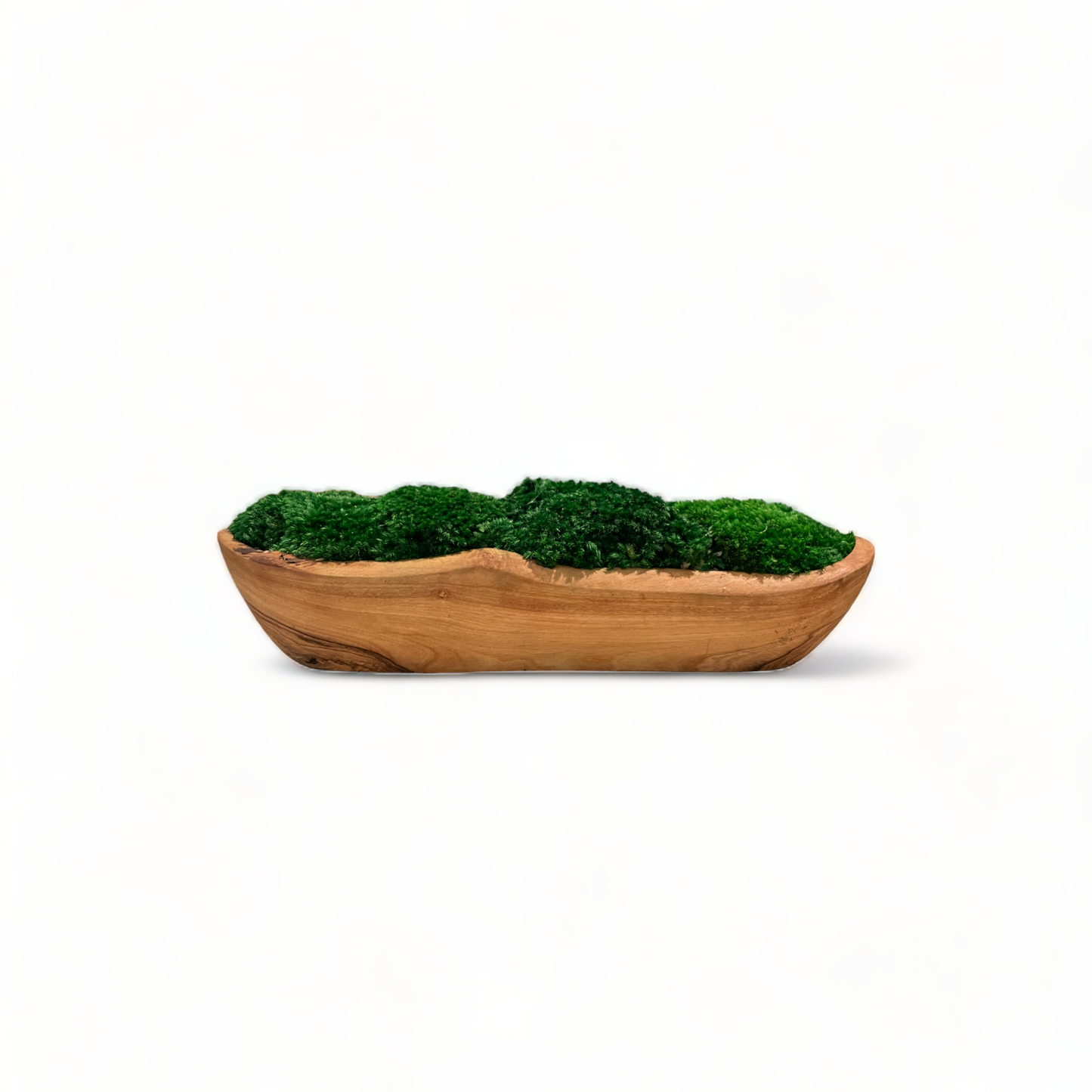 Olive Wood Moss Bowl 12" or 16" (Dark Green)