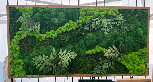 24x48" Willow Strands Moss Art Frame (Horizontal/Vertical): Ready to Ship